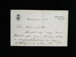 Prince of Wales Albert Edward King Edward VII Letter Signed Document Autograph 4