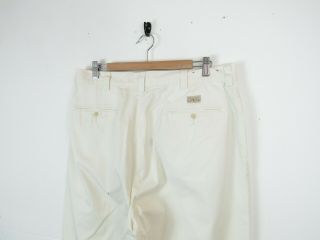 Vtg Polo Ralph Lauren Philip Off White Cream Regular Straight Pants Mens W36 L32
