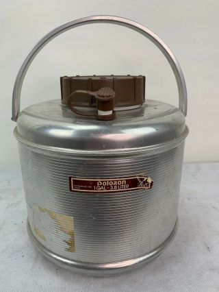 Vintage Poloron 1 Gallon Insulated Aluminum Cooler Jug Antique Water Cooler