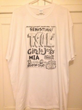 T - Shirt Old Punk Rock Concert Flyer Tsol Circle Jerks Uniform Choice Men 
