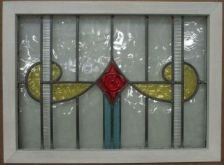 Old English Leaded Stained Glass Window Stunning Swag Rare Center Glass 30 " X22 "