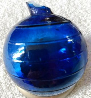 Antique Blue Glass Target Ball