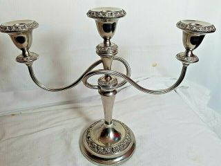 Vintage Ianthe Silver Plated Three Branch Candelabra Candlesticks