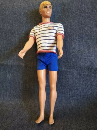 Vintage Ken Doll,  1968 With Swimming Shorts & Top