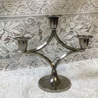 Antique Secessionist Ianthe Silver Plate Three Branch Candelabra,  England