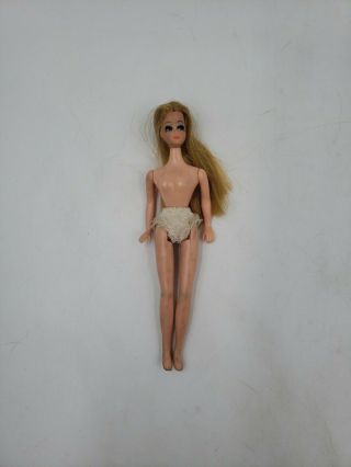 Vintage 1970 Topper Corp 6.  5 " Blonde Doll W/ Eyelashes And Panties Hong Kong A3