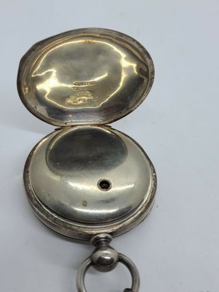 Antique 1887 ELGIN Victorian ' Key Wind ' Coin Silver Pocket Watch w/Chain 6