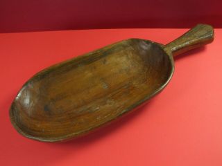 Vintage Antique Primitive Wooden Carved Grain Scoop Bowl