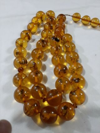 Antique Unnatural Amber Imitation Prayer Beads With Bee Inside Wall Hanging