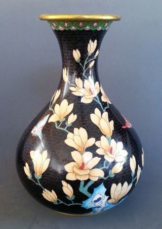 Large Vintage Chinese Cloisonne Vase 12 " Tall