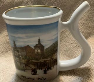 Antique 1938 Karlsbad Czech Porcelain Flat Spa Infirmary Sipping Cup.