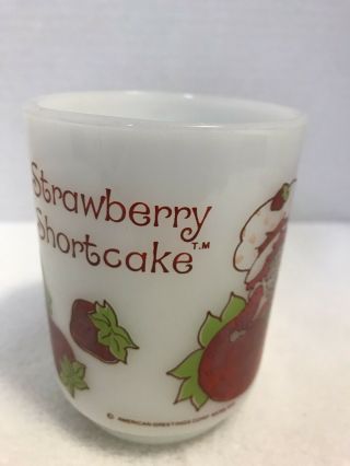 Vintage Strawberry Shortcake Coffee Mug Anchor Hocking Glass Cup 1980