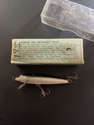 Vintage Rapala Wobbler Finnish Minnow Fishing Lure 7 S Hopea Silver Kelluva Box 3