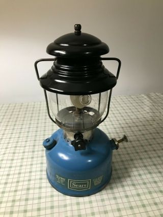 Rare Vintage Sears Blue & Black Single Mantle Lantern 476.  72211 12/68 1968