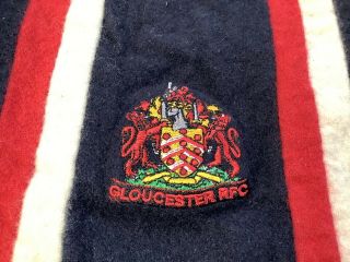 Vintage Gloucester Rugby RFC Wool College Scarf Antique Supporters Badge 3