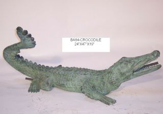 Bronze Antique Finished Crocodile Alligator Fountain Statues