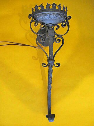 Vintage Iron Spanish Revival Wall Mount Sconce 1930 