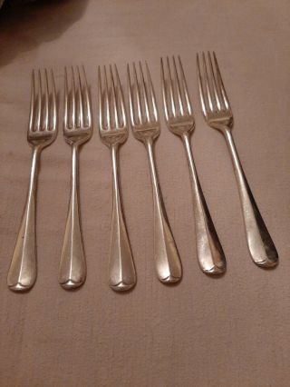 Set Of 6 X Rattail Mappin & Webb Silver Service Plated Vintage Cutlery Forks