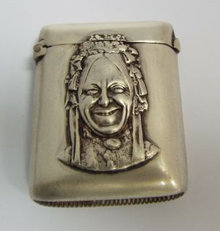 Rare Orig Antique 1895 Sterling Silver Charlies Aunt Vesta Match Case