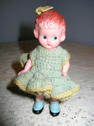 Vintage Knickerbockers Small Plastic Rattle Doll