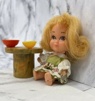 Vintage Storykins Goldilocks Doll Blonde Curly Hair Liddle Kiddle Era