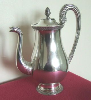 Vintage St.  Medard Silver Plated Coffee Pot With Pheasant Head Spout.