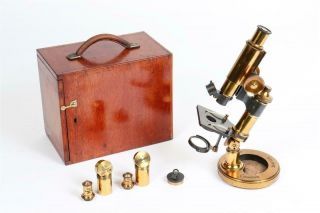 Vintage C1890 " Ross  Eclipse " Microscope With Case  1944