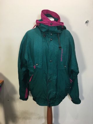 Womens Ladies Vintage 80s 90s Couloir Ski Jacket Coat Size L (item No 146)