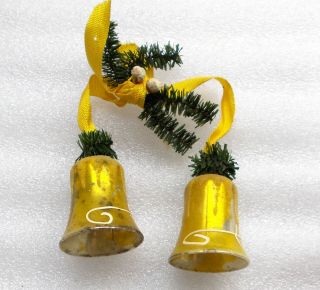 2 Old Vintage Russian Glass Christmas Xmas Tree Ussr Ornaments Decorations Bells