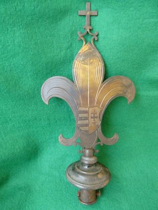 Antique Hungarian Boy Scouts of Hungary Team Flag Pole Topper Finial Large Size 2