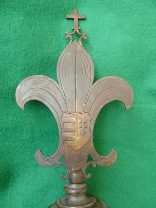 Antique Hungarian Boy Scouts of Hungary Team Flag Pole Topper Finial Large Size 5