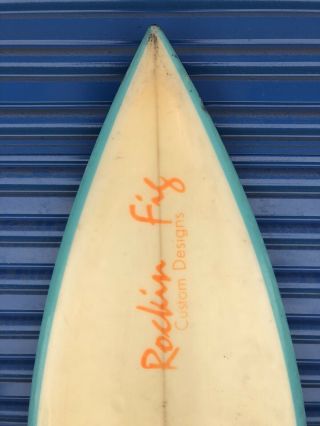 Vintage 1980’s Rocking Fig Quad Fin Surfboard
