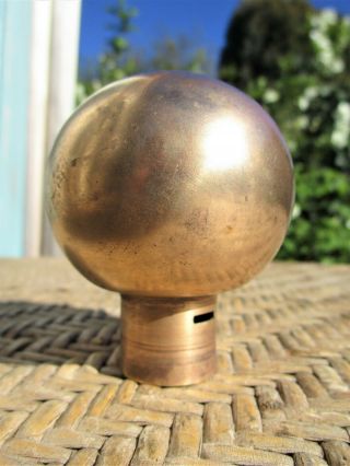 Large 2 " Antique Brass Bed Ball Finial Post Cannon Frame Rail Decoration Vintage