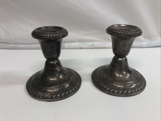 Vintage Gorham Sterling Silver Pair Weighted Candlesticks Candle Holders 949