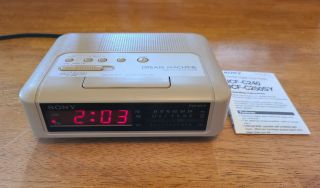 Sony Dream Machine Am Fm Alarm Led Clock Radio Model Icf - C240 Tested/works