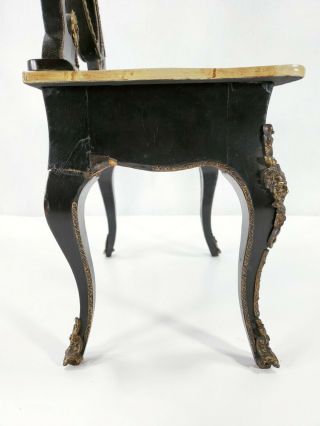 Antique Child ' s Doll Vanity Dressing Table with Bronze Mounts Faux Marble Top 4