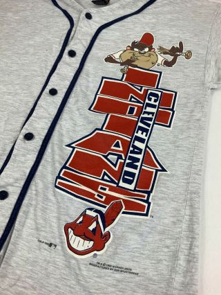Vtg 1995 Cleveland Ohio Indians Looney Tunes Baseball Jersey Men 