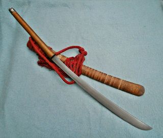 Antique 19thc Thai Shan Dha Daab Sword Asian Knife Burmese Dagger Oriental Asia