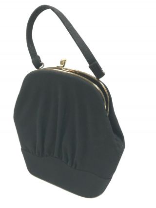 Vintage L & M Spotlite Exclusive Purse Handbag Black Wool Usa