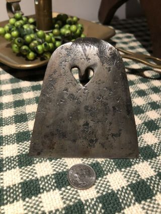 Antique Early Pa Hand Forged Iron Dough Scraper With Cut - Out Heart.