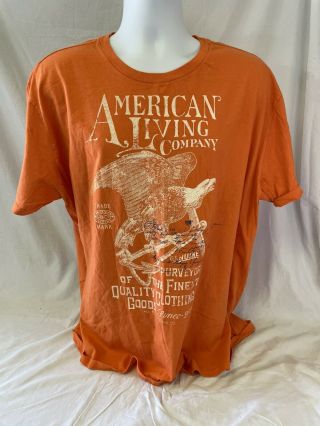 Vintage American Living Ralph Lauren Orange T - Shirt 2xl Xxl Graphic