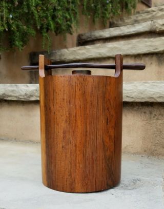 Vintage Brazilian Modernism Mcm Jean Gillon Italma Wood Art Jacaranda Ice Bucket