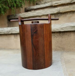 VINTAGE Brazilian Modernism MCM JEAN GILLON Italma Wood Art JACARANDA Ice Bucket 4