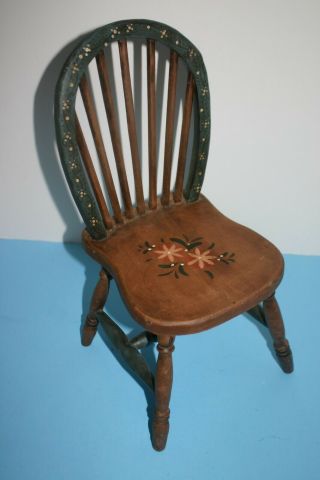 Vintage Wooden Doll Spindle Back Chair