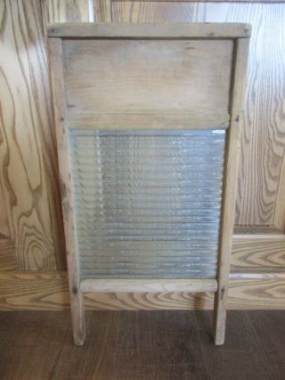 Vintage National Washboard Co.  Wood And Ribbed Glass,  512