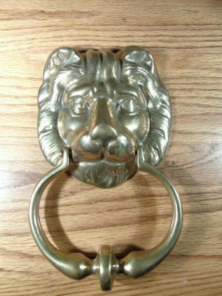 Lion Head Shape Door Knocker Solid Brass Home Door Knocker