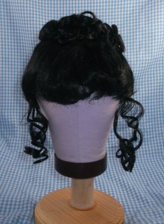 Vintage Black Doll Wig Sz 15 Bangs & Upswept Hair Style Tallinas In Package