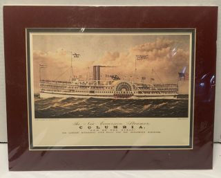 Currier And Ives Print Columbia Steamer “gem Of The Ocean” “x”