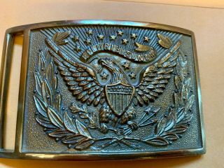 Vintage American Eagle Belt Buckle E Pluribus Unum Usa Gold Tone