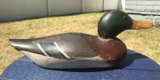 Vintage Dodge/mason Glasseye Drake Mallard Duck Decoy Paint